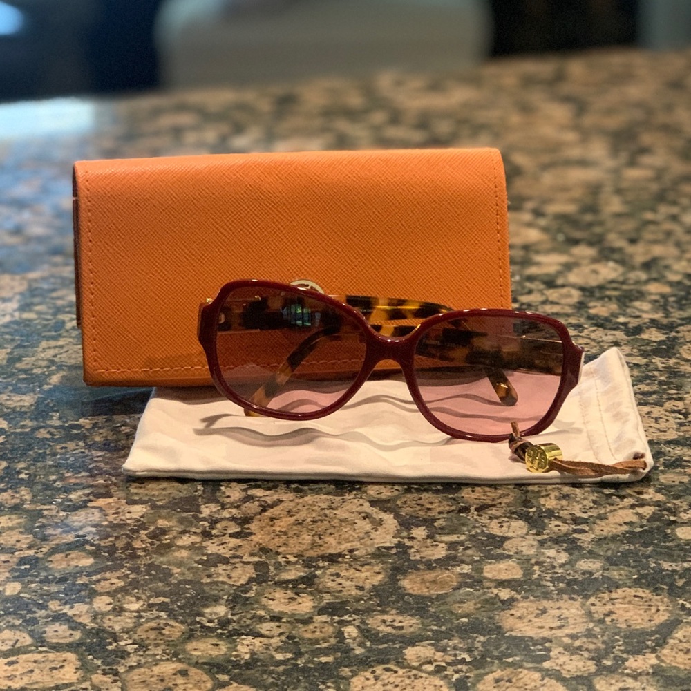 Tory Burch TY7073 Sunglasses Maroon/Tortoise